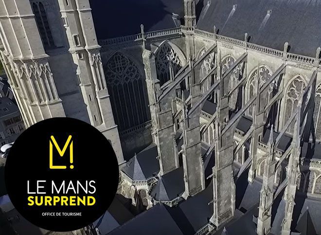 Visite touristique de La Ville du Mans en drone !